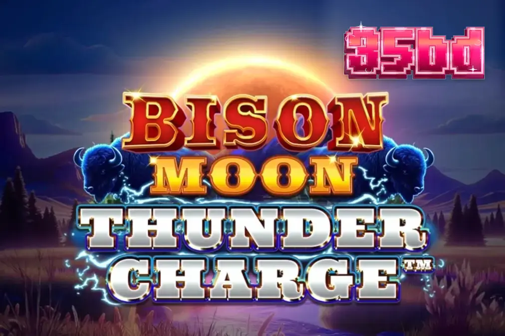 Bison Moon: Thunder Charge স্লট গেমের একটি দৃশ্য যেখানে বজ্রপাতের সাথে বাইসন দেখা যাচ্ছে