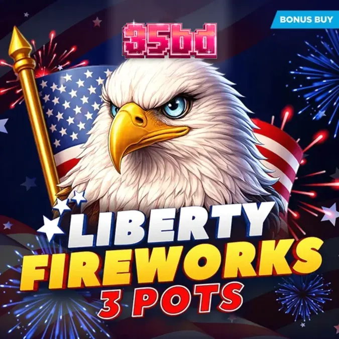 Liberty Fireworks 3 Pots স্লট গেমের রঙিন এবং উৎসবমুখর ইন্টারফেস
